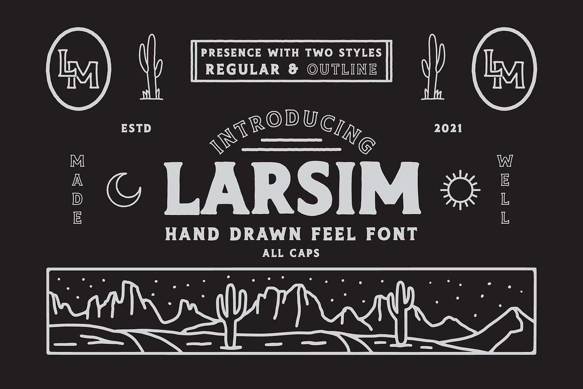 LARSIM Font + Extra, a Font by Blazing Sun Creative (Photo 1 of 8)