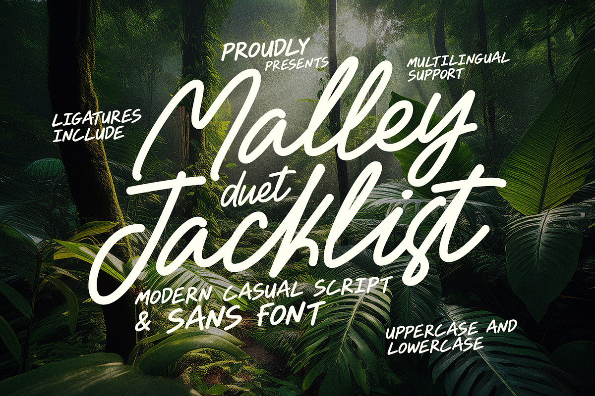 Malley Jacklist Script Sans Font Duo, a Handwritten Font by Maulana Creative (Photo 1 of 7)