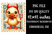 Halloween Ducks Postage Stamp, an Illustration by Designking (Thumbnail 4 of 5)
