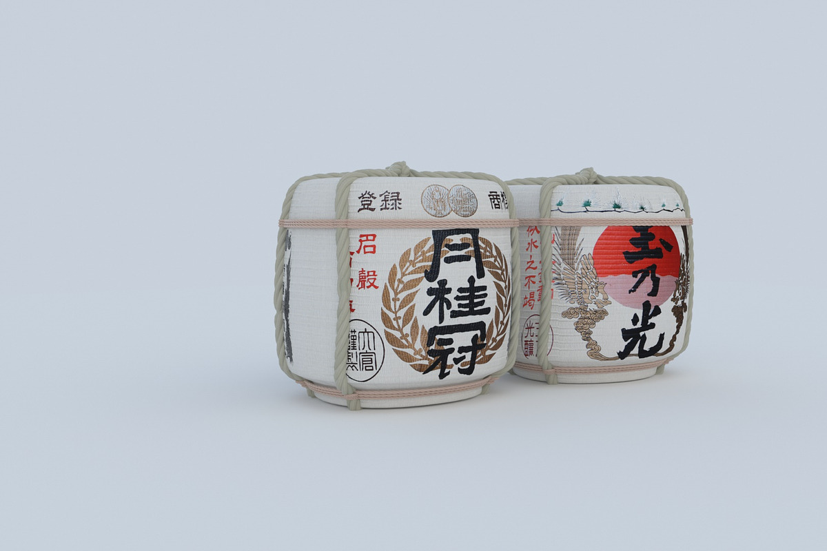 Japanese Sake Barrels, a Food & Drink 3D Model by 3DTreatment (Photo 3 of 24)