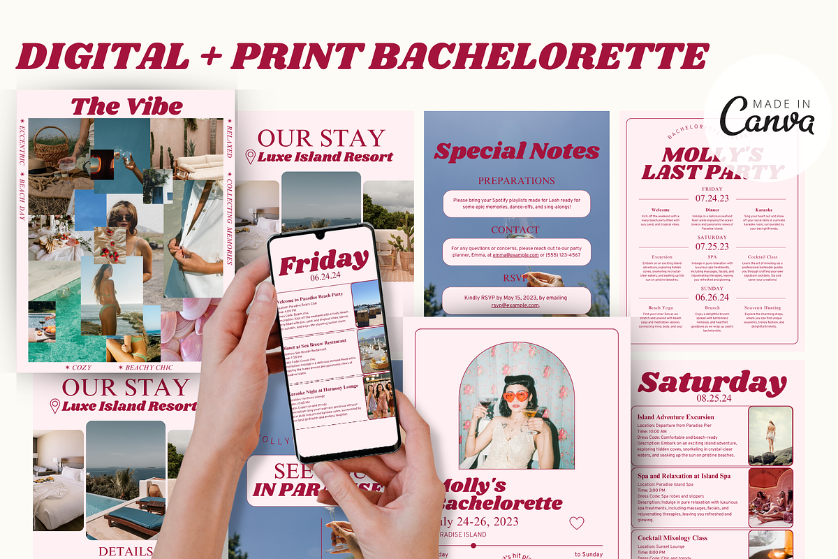 Bachelorette Planner Canva Template, an Invitation Template by Story Native (Photo 1 of 8)