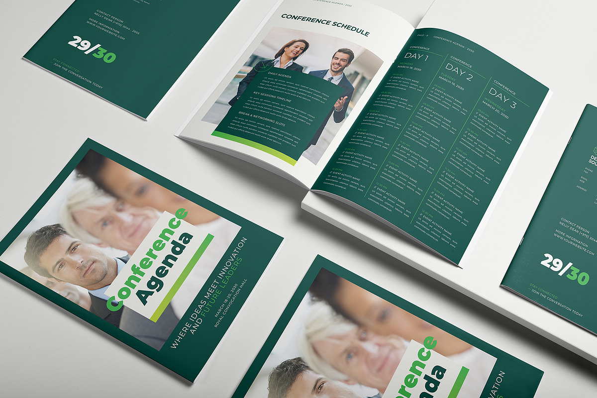 Conference Agenda Brochure Template, a Brochure Template by Designsoul14 (Photo 3 of 9)