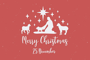 Birth of Christ. Mary and sheep.