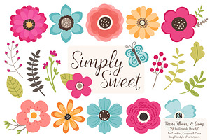 Bohemian Flowers Clipart, an Illustration by Amanda Ilkov