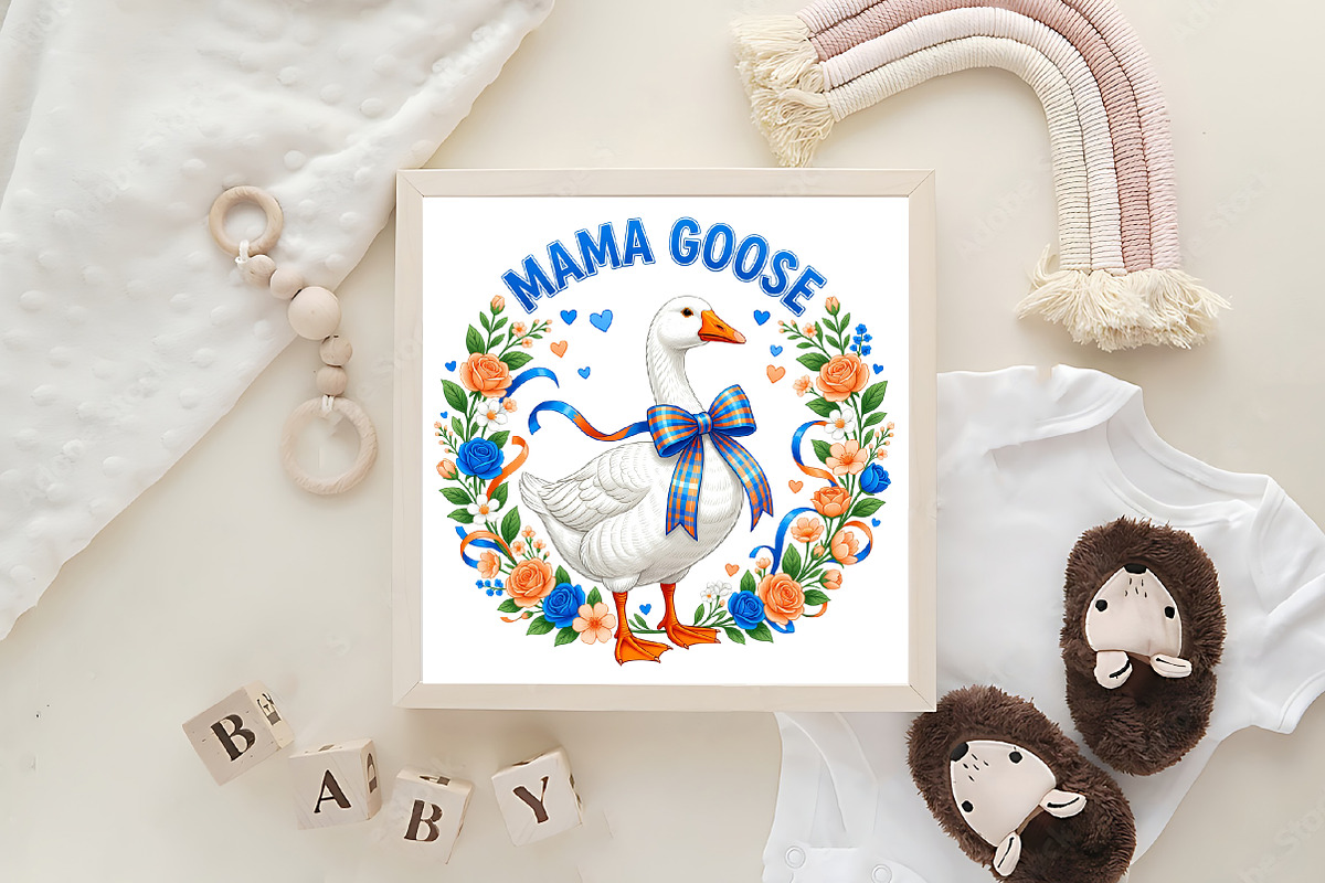 Mama Goose Floral PNG Design, an Illustration by CraftArtStudio (Photo 4 of 4)