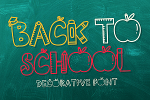Back To School is a decorative font, a Handwritten Font by Brown Cupple