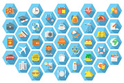 Traveling and tourism flat icons, an Icon by Vectorikart (Thumbnail 1 of 2)