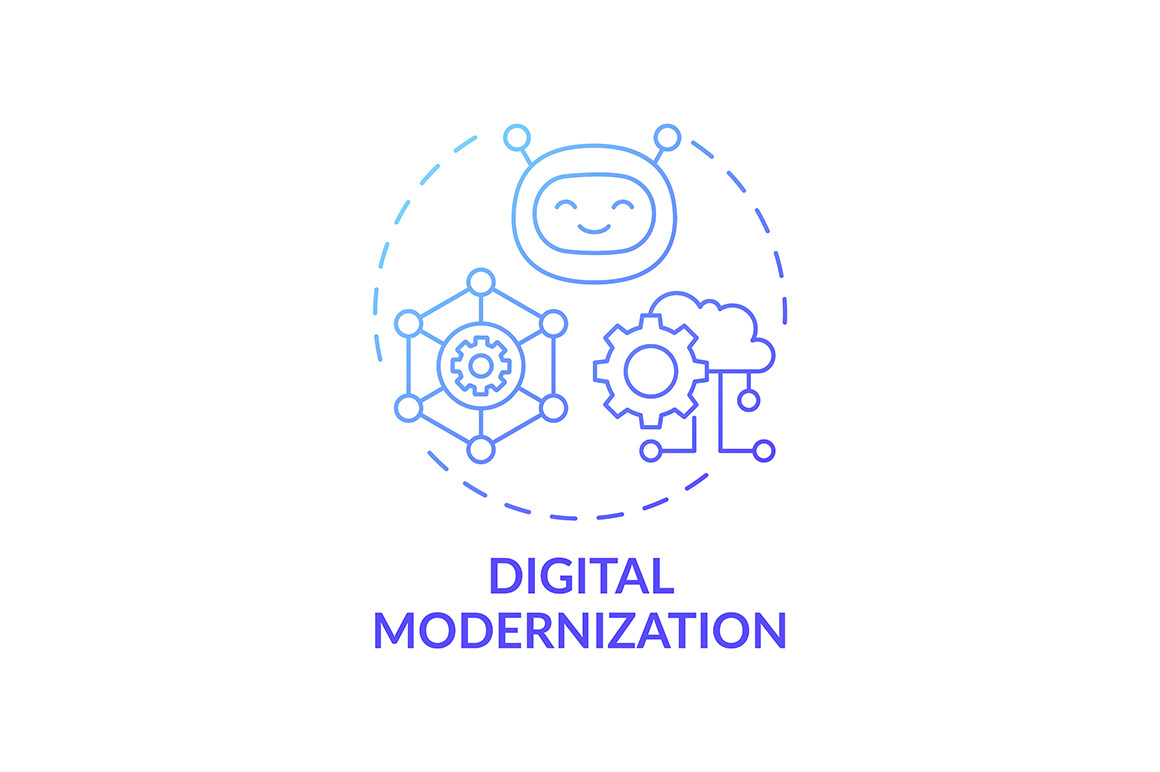 Digital modernization concept icon, an Outline Icon by bsd studio ...