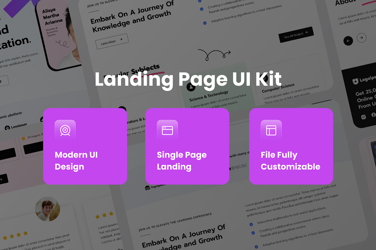 Uennis School Education Landing Page, a Landing Page Template by SquidPixey (Photo 3 of 5)