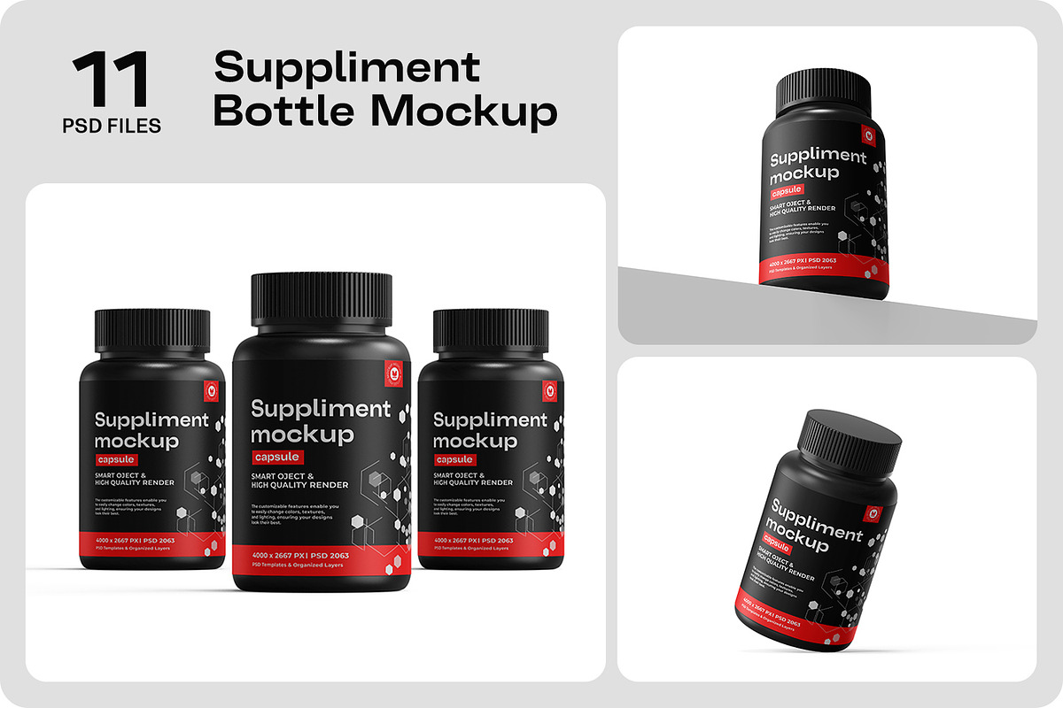 Medical Supplement Bottle Mockup, a Packaging Mockup by Ram Studio LLC (Photo 1 of 15)