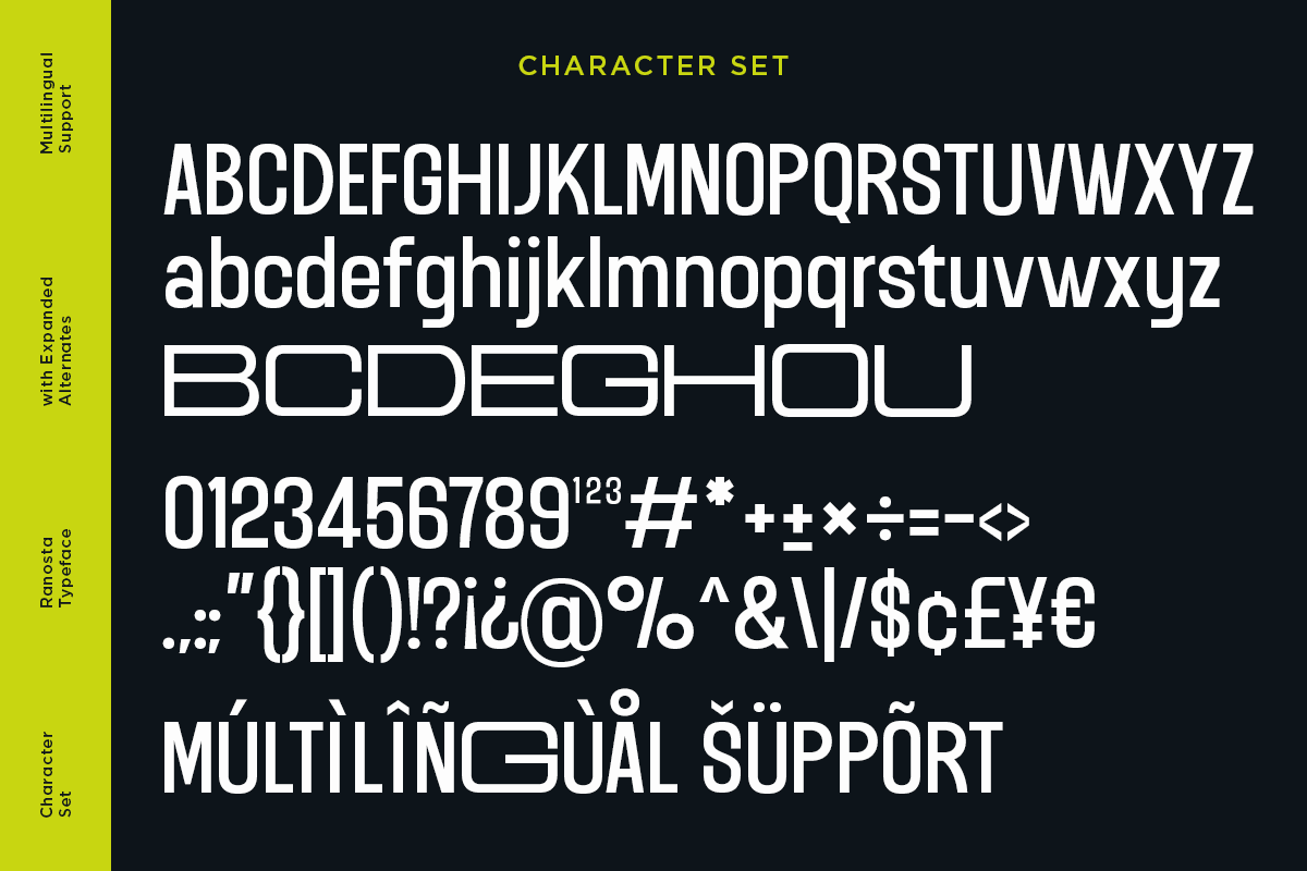 Ranosta - Ultrawide Tech Sans Font, a Sans Serif Font by RagamKata (Photo 9 of 9)
