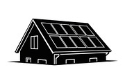 Solar Powered Home Silhouette Set, a Graphic by Designer_Momina (Thumbnail 2 of 14)