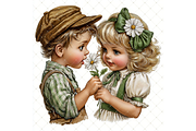 Romantic Daisy Couple Clipart JPG, a Person Illustration by Memories By Lea (Thumbnail 18 of 19)