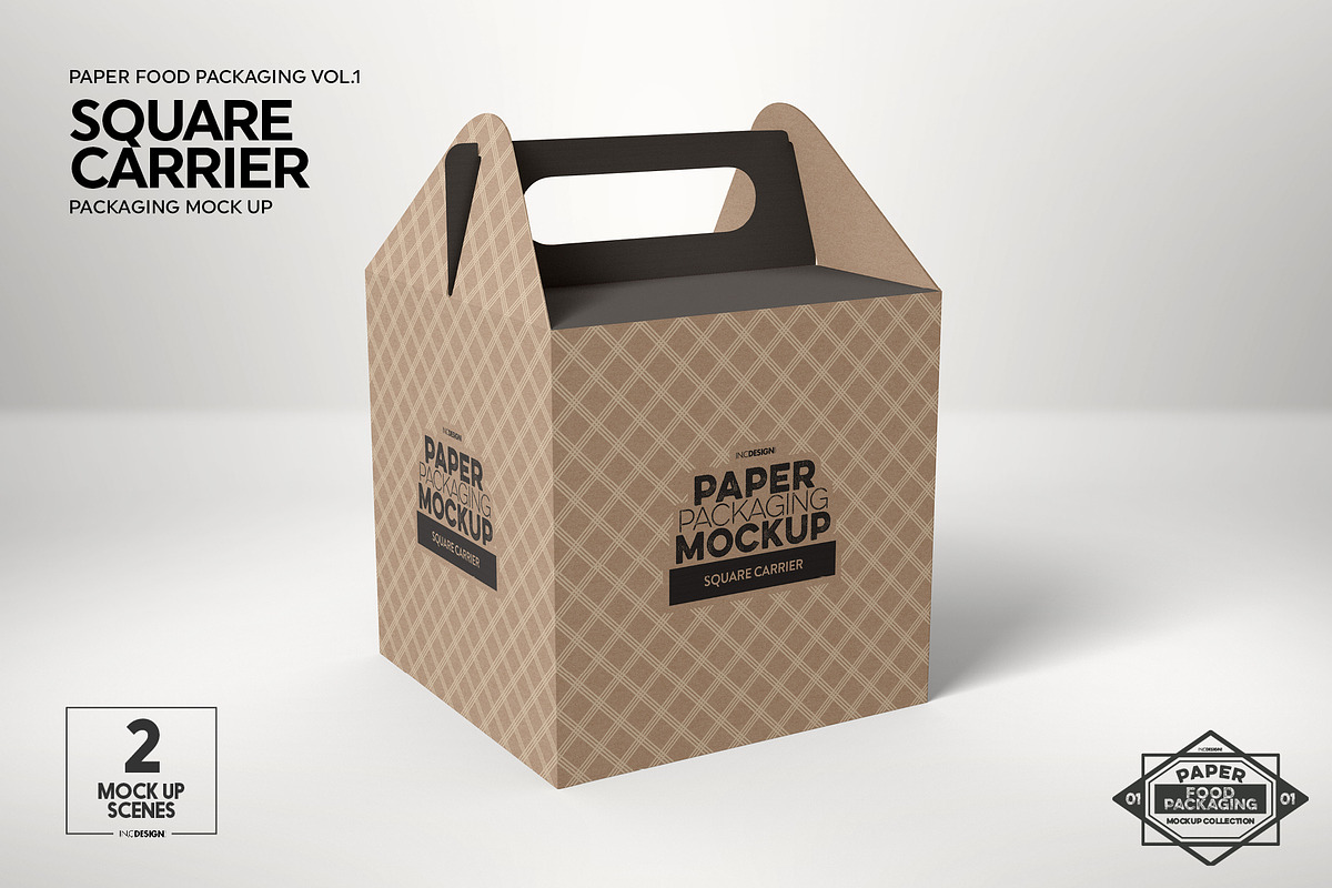 Square Carrier Packaging Mockup, a Packaging Mockup by INCDesign (Photo 4 of 7)