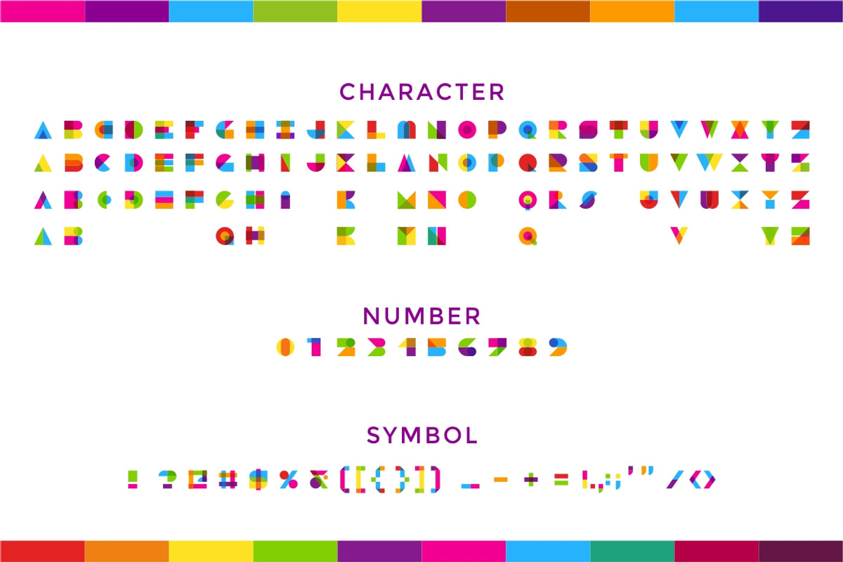 Garis Lengkung - Colorful Font preview 7