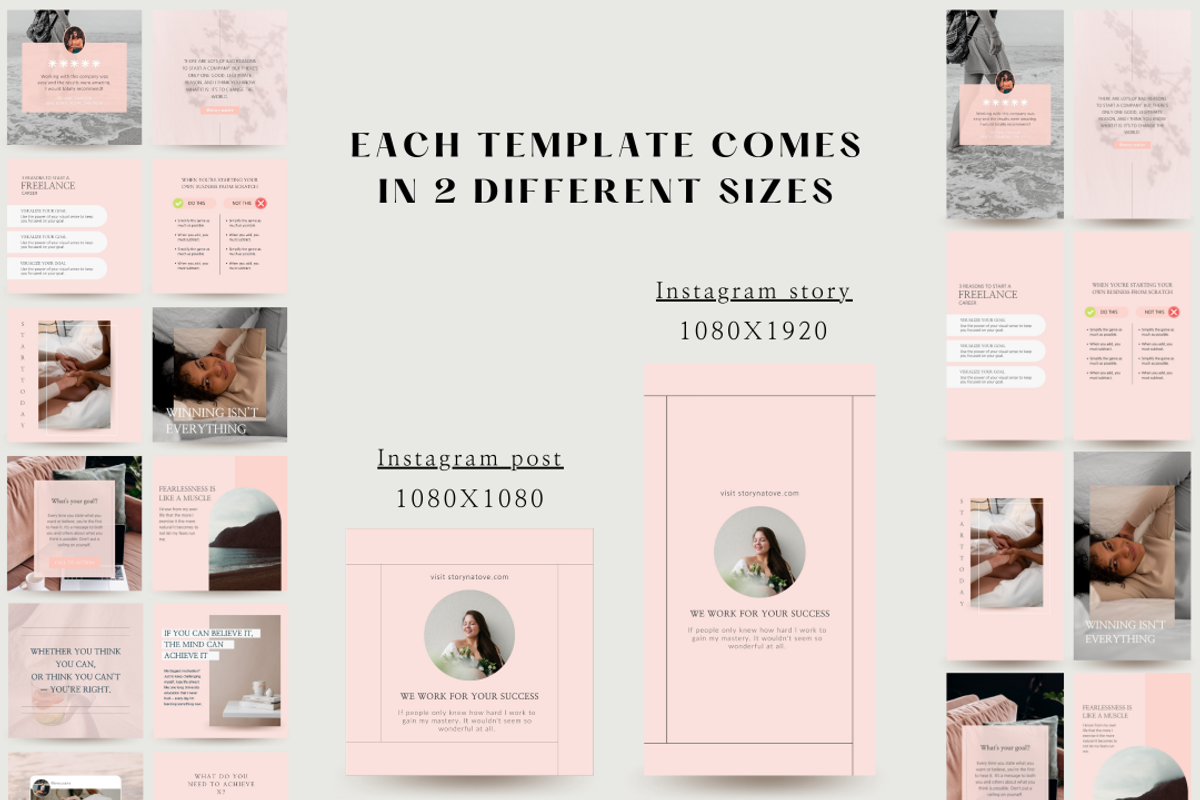 Pink Instagram Coach Canva Templates, a Social Media Template by Story ...