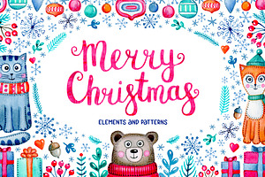 Watercolor Christmas Set