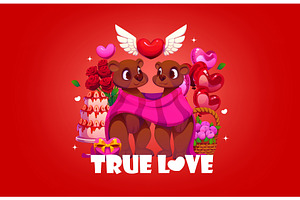 Valentines day quote true love, an Illustration by Vector Tradition