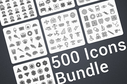 500 Modern Icons Bundle SALE -84%, an Icon by Krukowski Graphics
