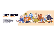 Kids toys, games set + backgrounds, an Object Illustration by PaperTrident (Thumbnail 3 of 7)