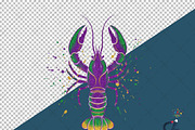 Glitter Mardi Gras Crawfish Png, an Illustration by Creative Art (Thumbnail 6 of 6)