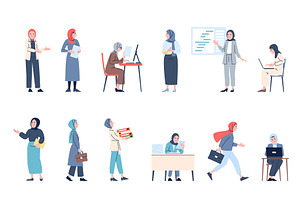 Saudi female business characters, a Finance Illustration by LadadikArt