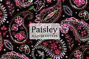 Neon Bohemian Paisley Pattern, a Pattern Graphic by Gullenda (Thumbnail 1 of 6)