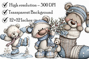 Christmas Bears Clipart Bundle, an Illustration by Libby Wishes (Thumbnail 5 of 7)
