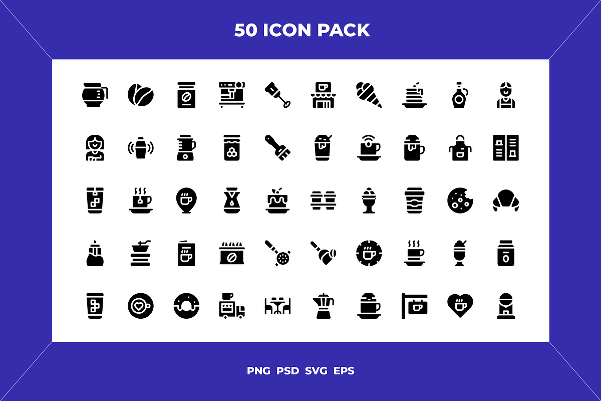 Cafe icons, an Outline Icon by Wencory (Photo 1 of 2)