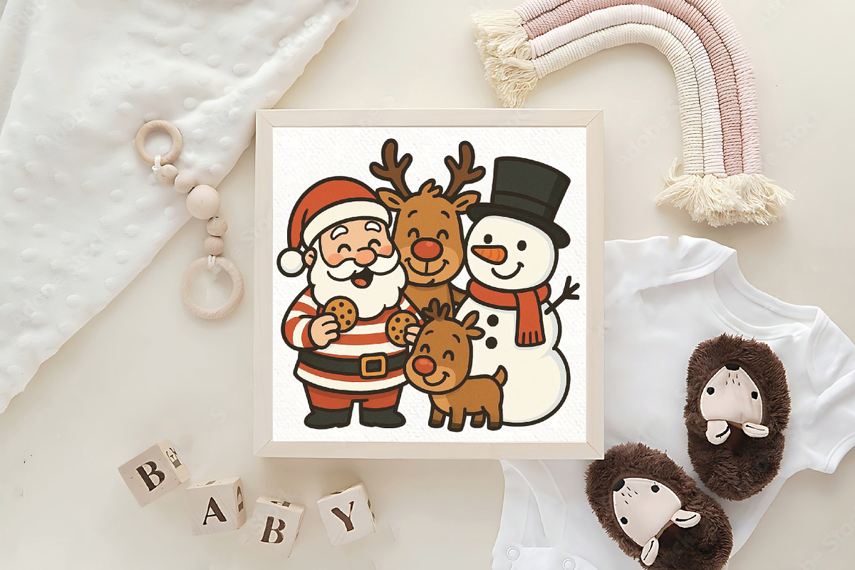 Santa Claus & Snowman Cookies PNG, an Illustration by CraftArtStudio (Photo 4 of 4)