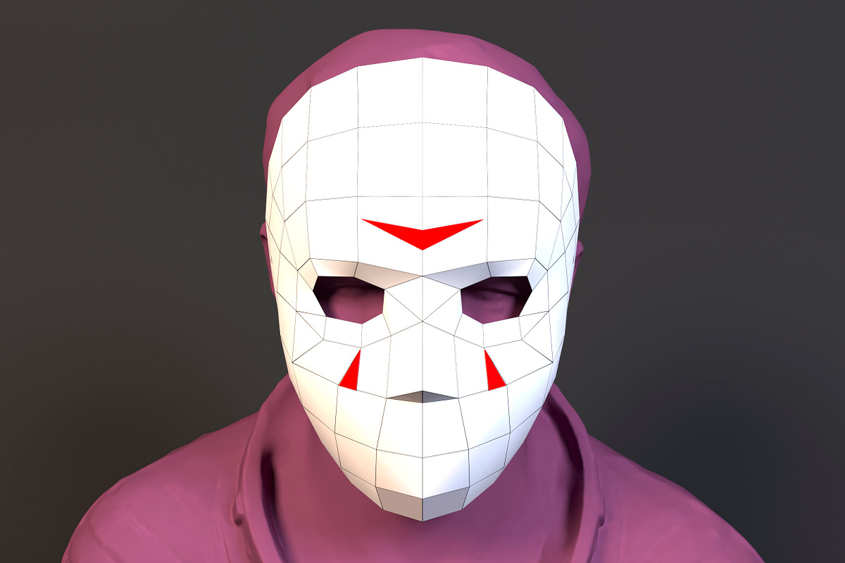 DIY Jason Mask 3D model template, a Presentation Template by PolyFish (Photo 4 of 4)
