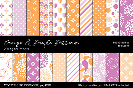 Orange And Purple Digital Papers