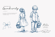 vintage children clipart collection, a Decorative Illustration by Patishop Art (Thumbnail 2 of 8)