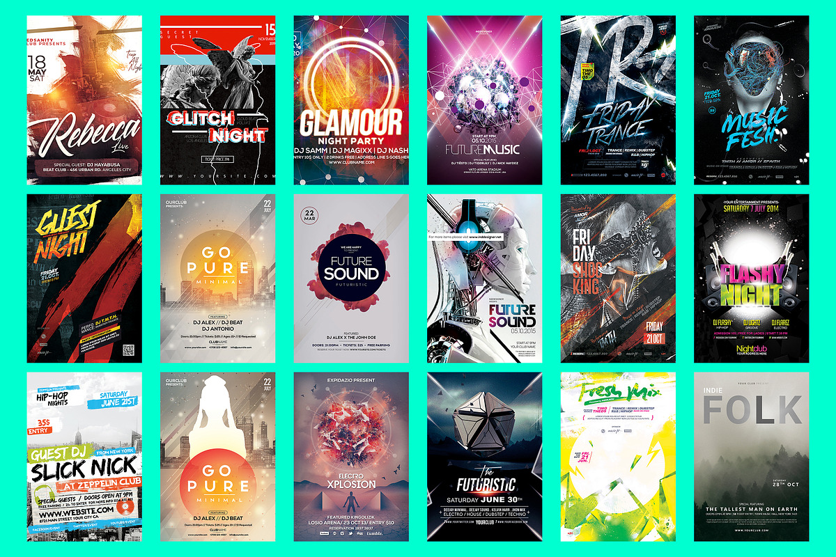 55 Music Flyer Bundle, a Design Template by PopotLane (Photo 2 of 4)