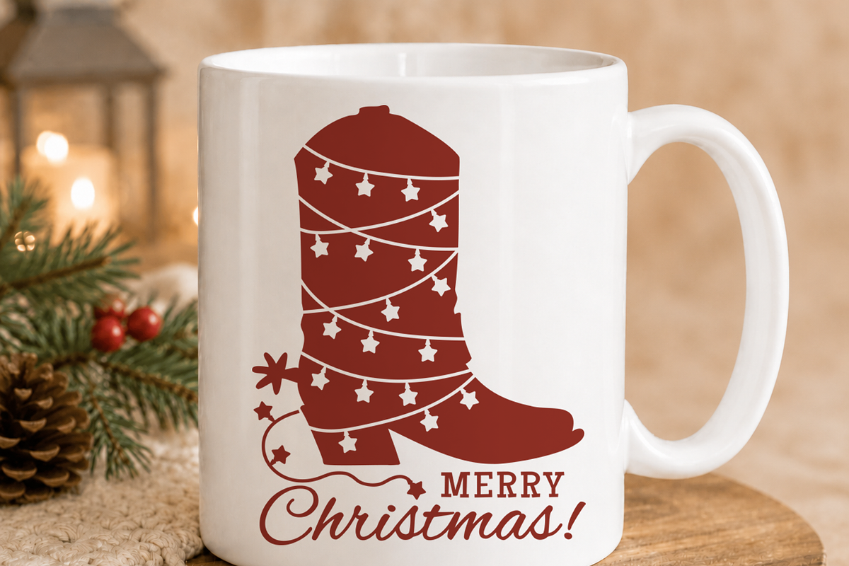 Christmas Cowboy Boot SVG Printable, an Object Graphic by TanchaArt (Photo 6 of 7)