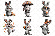 Whimsical Easter Bunny Rabbit Clipar, an Illustration by Black Bird Studio (Thumbnail 2 of 6)
