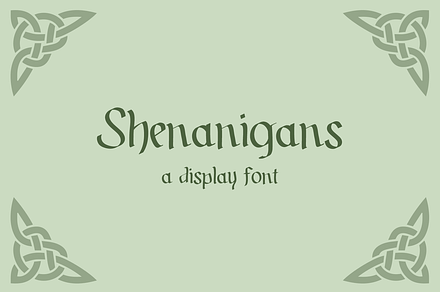 Shenanigans Irish Display Font, a Handwritten Font by Beck McCormick