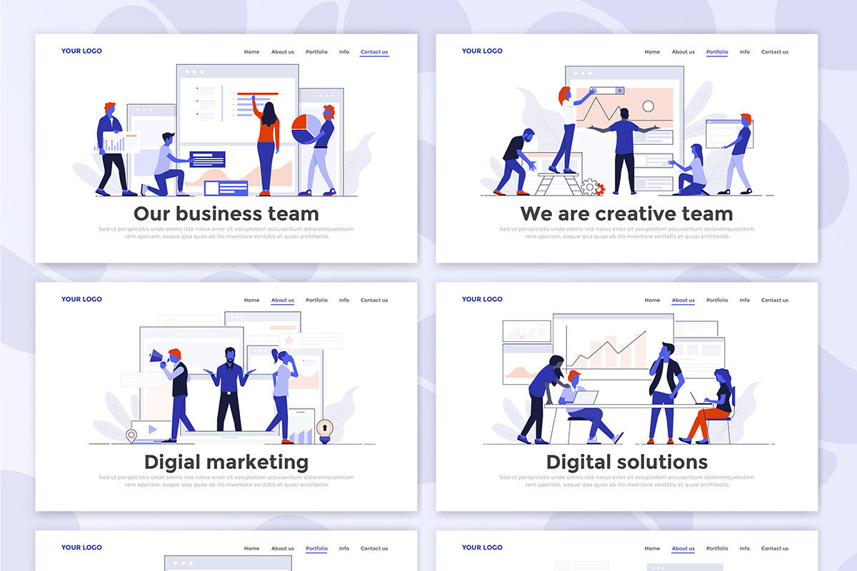 Flat Design Landing page templates, a Person Illustration by Creative Graphics (Photo 12 of 12)