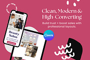 Beauty & Hair Salon Canva Website, a Landing Page Template by Digital Content Mix (Thumbnail 3 of 6)