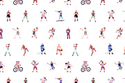 Sport athletes set, seamless pattern, a Sport Illustration by PaperTrident (Thumbnail 12 of 12)
