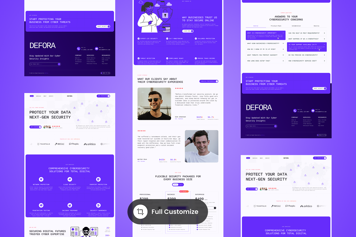 Defora - Cyber Security Landing Page preview 3