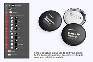 Button Pins PSD Mockups Set