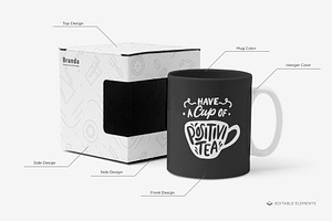 Ceramic Mug With Box Mock-up