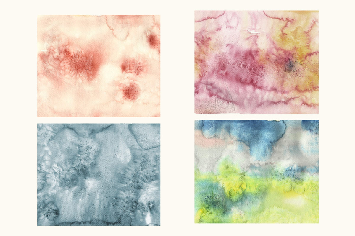 Set of 12 Watercolor Backgrounds preview 3