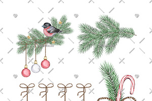 Christmas Watercolor Cliparts