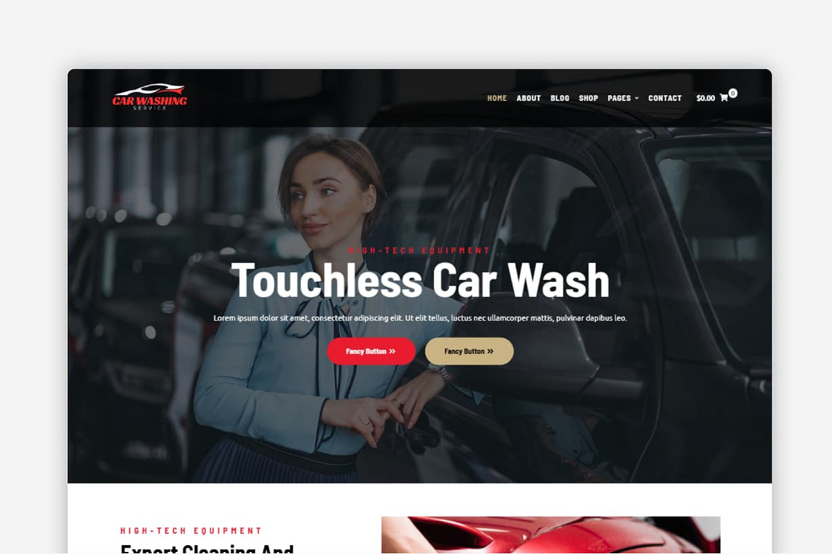 car wash WordPress theme, a WordPress Template by Your Theme Shop (Photo 1 of 9)