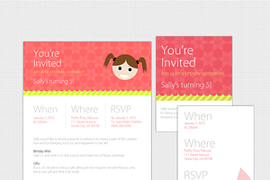 Birthday Invite Pack for Web & Print