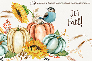 Fall Pumpkin, Corn and Pampas Grass