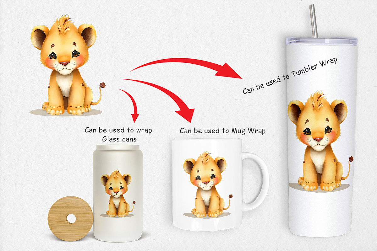 Watercolor Clipart Lion Wildlife, a Graphic by Artnoy (Photo 4 of 5)