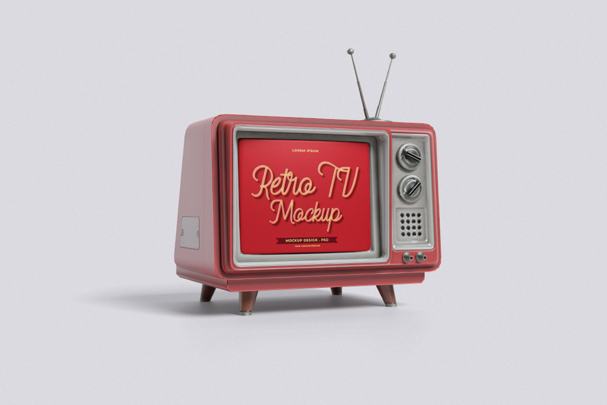 Retro TV Mockup Bundle Set, a Wearable Device Mockup by Rielismee (Photo 3 of 5)